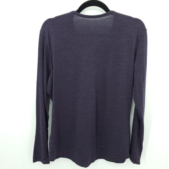 Seg'ments 100% Merino Wool Crew Neck Long Sleeve Base Layer Top L Purple - Picture 2 of 14
